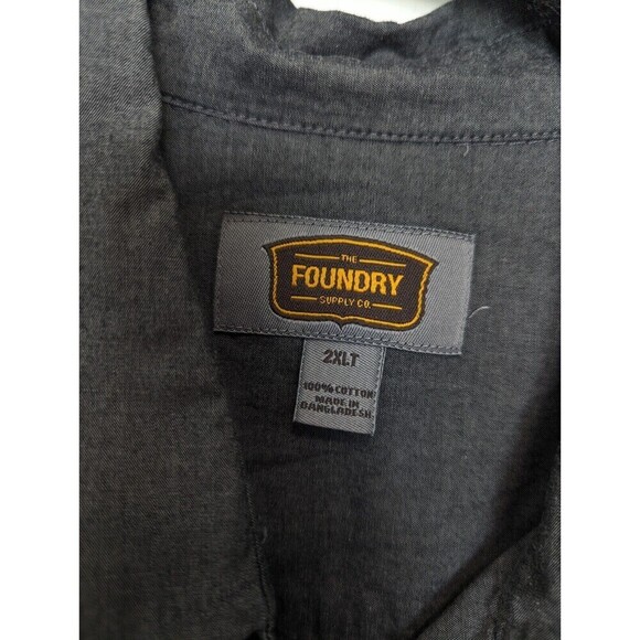 Foundry Shirt Mens Size 2XLT Tall Gray Button Down Long Sleeve Casual Career Top - Picture 6 of 9